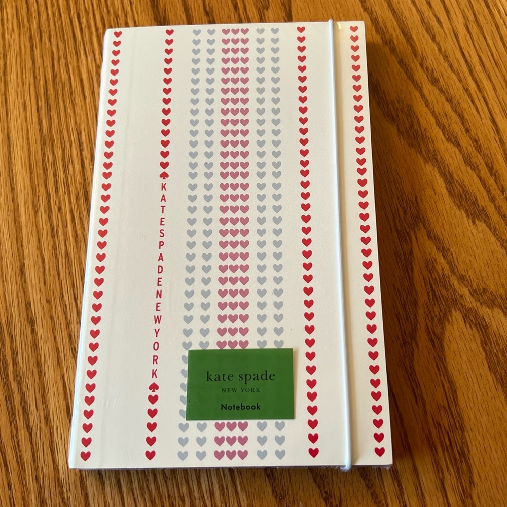 NWT Kate Spade Heart Pinstripe Take Note Large Notebook.